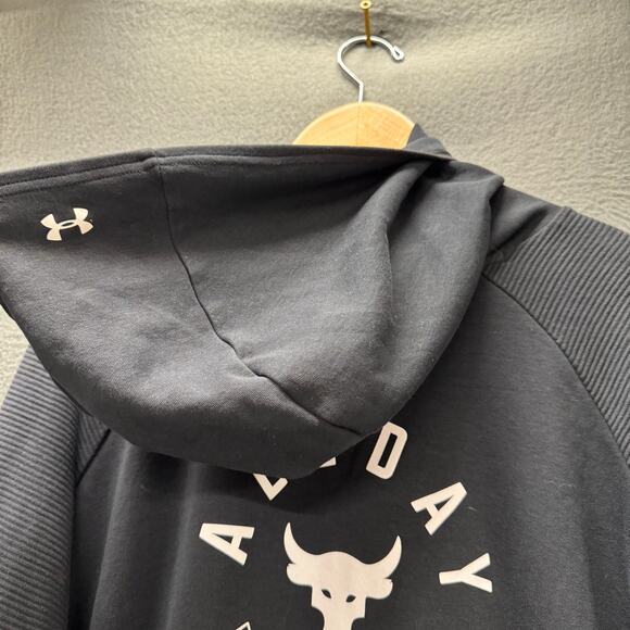 Project Rock Hoodie Womens Small Black Oversized ALL DAY HUSTLE Under armour - Picture 10 of 11